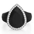 Oversize Pear Silicone Ring with Metal Frame & Stones by Rinfit